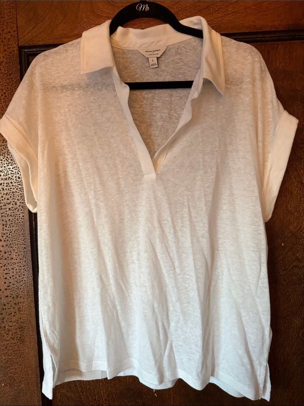 Banana Republic White Short-Sleeve Polo Top - Women